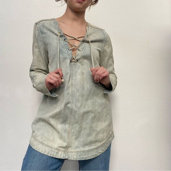 Free People Denim Tunic Top - Picture 4 of 5